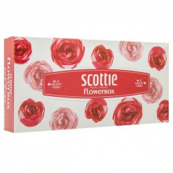 Салфетки бумажные гигиенические, Scottie (Скотти) 160 шт Флавербокс двухслойные